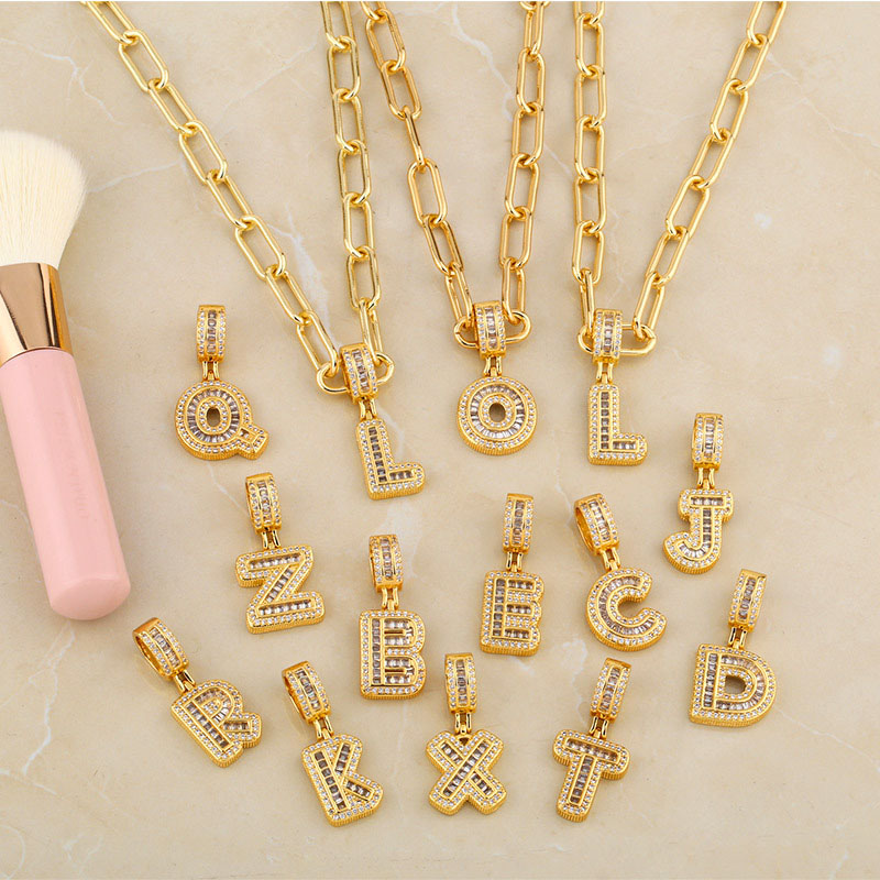Wholesale Letter Necklace 26 English Pendants Diy Necklace Female Thick Chain Collarbone Chain