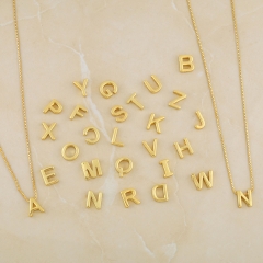 Wholesale 26 English Letters Necklace Simple Glossy Pendant Collarbone Chain For Women