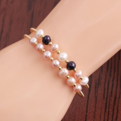 Bracelets Women Pearl Braided Bracelet Opening Adjustable Supplier