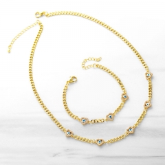 Hip-hop Love Heart Design Collarbone Chain Bracelet Set Distributor