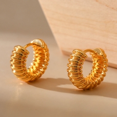 Copper Plated 18k Genuine Gold Wheel Design Circle Earrings Manufacturer