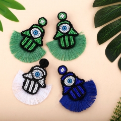 Rice Beads Tassel Earrings Personalized Creative Paragraph Eyes Woven Supplier