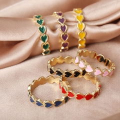 Alloy Oil Dripping Love Candy Color Personalized Simple Ring Manufacturer