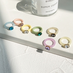 Resin Micro-encrusted Rhinestone Female Vintage Ring Supplier