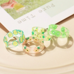 Creative Personality Summer Fruit Resin Ring Female Supplier