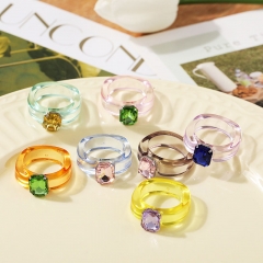 Diamond Ring Sweet And Lovely Multi-color Resin Ring Supplier
