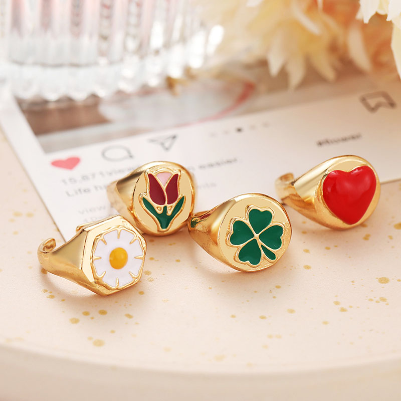 Fashion Retro Love Tulip Flowers Open Ring Female Manufacturer