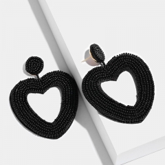 Love Heart Rice Bead Earrings Peach Heart Earrings Personalized Minimalist Supplier