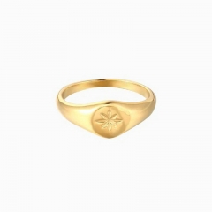 Titanium Steel Gold Plated Love Glow Stainless Steel Hexagram Ring For Women Manufacturer