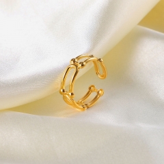 Paperclip Opening 18k Gold Plated Stainless Steel Metal Ring Manufacturer