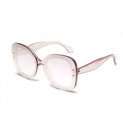 Large Frame Transparent Glitter Sunglasses Gradient Color Retro Sunglasses Manufacturer