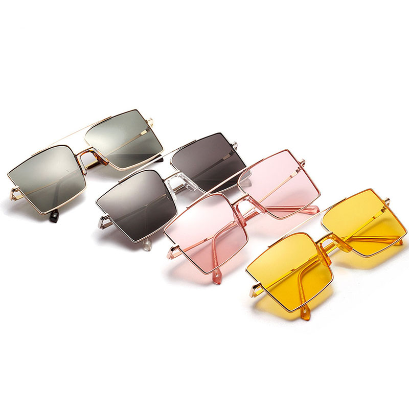Wholesale Metal Large-frame Square Sunglasses Transparent Pink Ocean Lenses Large-frame Sunglasses Vendors