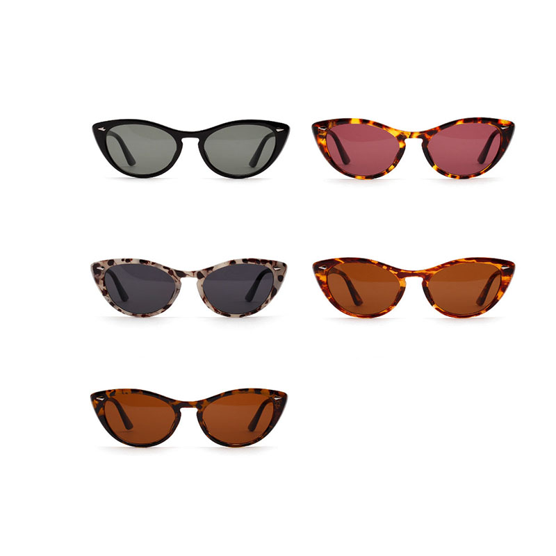 Wholesale Sunglasses Female Retro Leopard Print Riveted Glasses Vendors