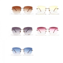 Rimless Frame Sunglasses Retro Marine Clear Colored Lenses Glasses Manufacturer