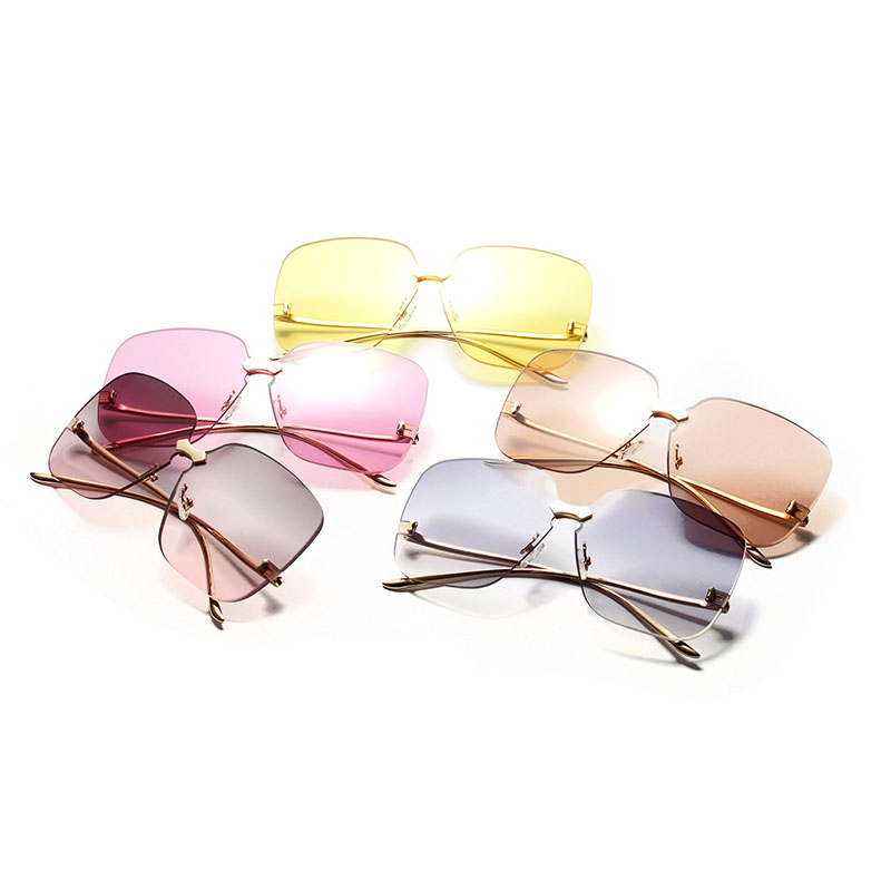 Rimless Frame Netflix Sunglasses Jelly Color Color Marine Piece Glasses Manufacturer