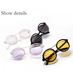 Round Literary Vintage Transparent Color Sunglasses Manufacturer