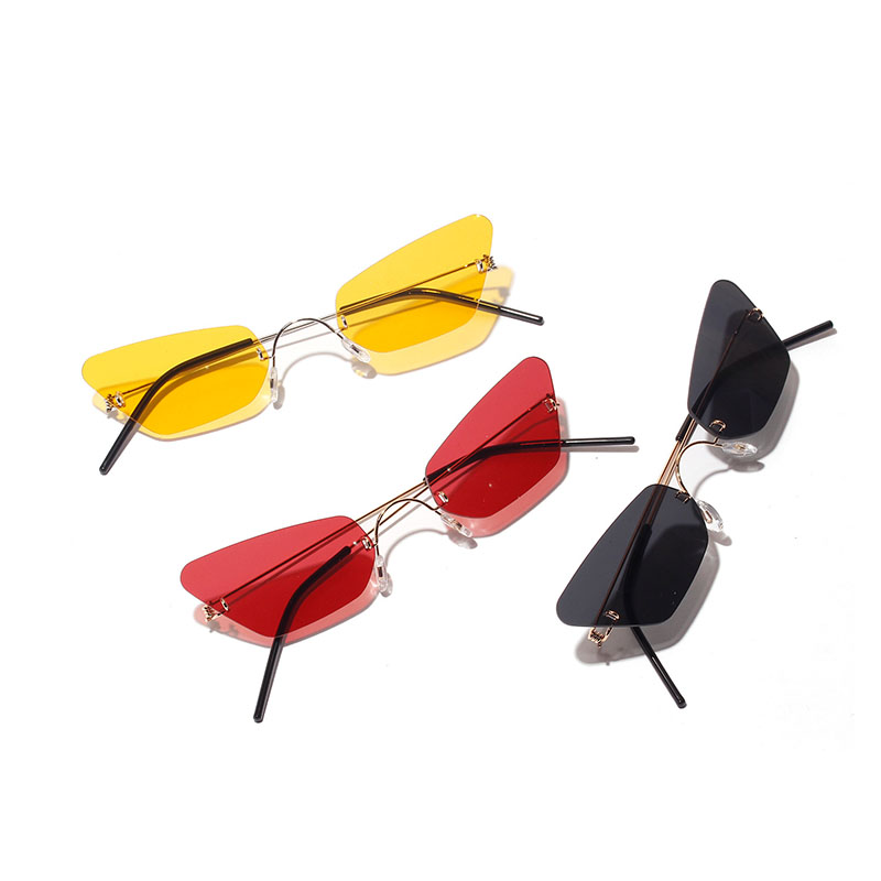Wholesale Pointed-angle Cat-eye Sunglasses Retro Trend Rimless Small Frame Glasses Vendors