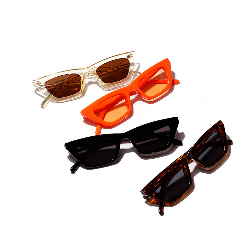 Wholesale Colorful Small Box Sunglasses Orange Jelly Color Sunglasses Retro Leopard Print Mirror Vendors