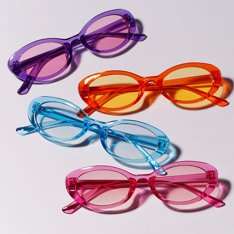 Candy Colored Small Frame Sunglasses Popular Colored Lenses Retro Manufacturer