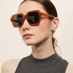 Wholesale Trendy Fashion Frame Square Section Glasses  Small Box Color Sunglasses Sunglasses Vendors