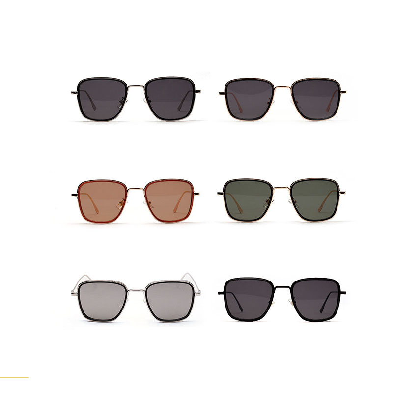 Wholesale Wide Edge Square Metal Sunglasses Retro Personality Sunglasses Vendors