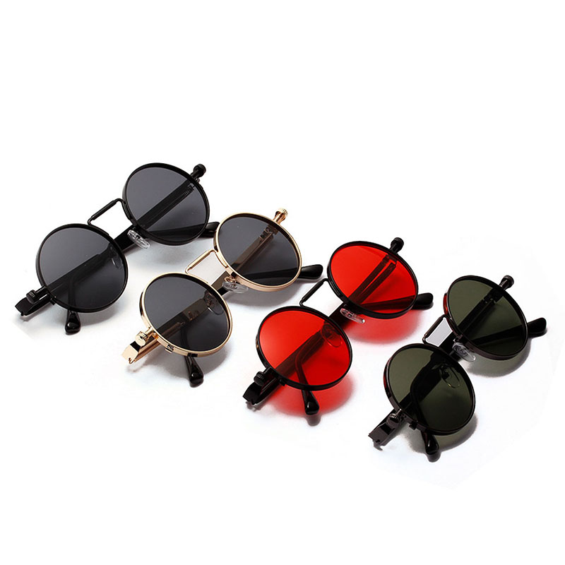 Wholesale Metal Round Retro Steampunk Sunglasses Positive Round Hip-hop Street Sunglasses Eyeglasses Vendors