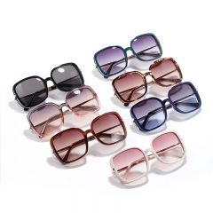 Wholesale Large Box Candy Colored Sunglasses Semi-metallic Square Marine Piece Sunglasses Popular Glasses Vendors