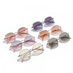 Wholesale Fashion Metal Round Frame Sunglasses Small Frame Colorful Candy-colored Sunglasses Vendors