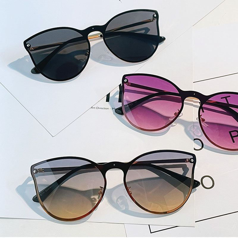 Rimless Gradient Color Studded Sunglasses Distributor