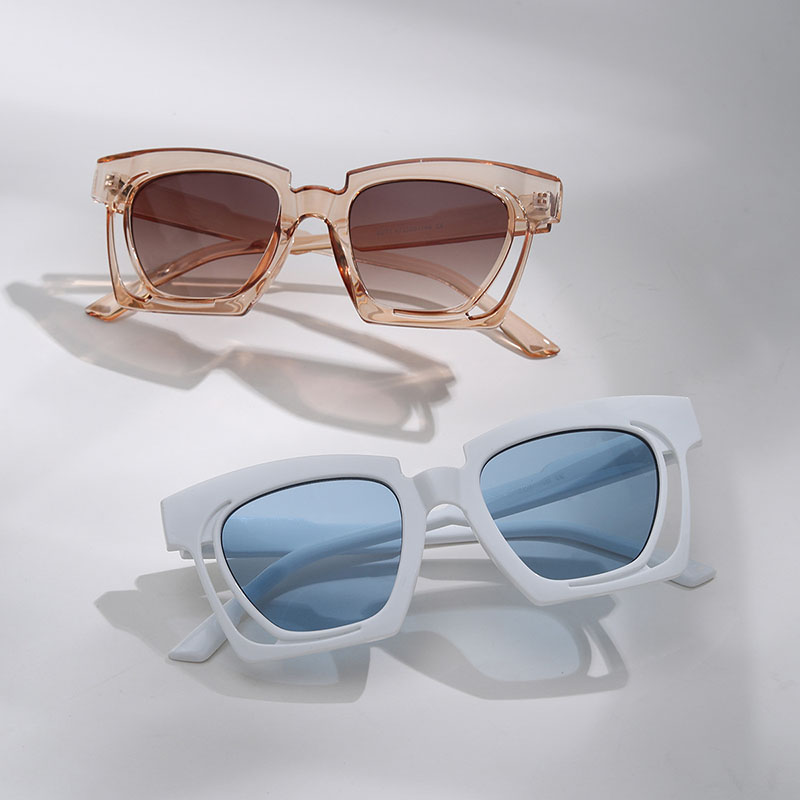 Summer Multi-color Sunglasses Square Hollow Personality Frame Sunglasses Distributor