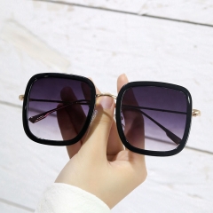 Trendy Metal Square Big Face Thin Sunglasses Half Metal Sunglasses Manufacturer