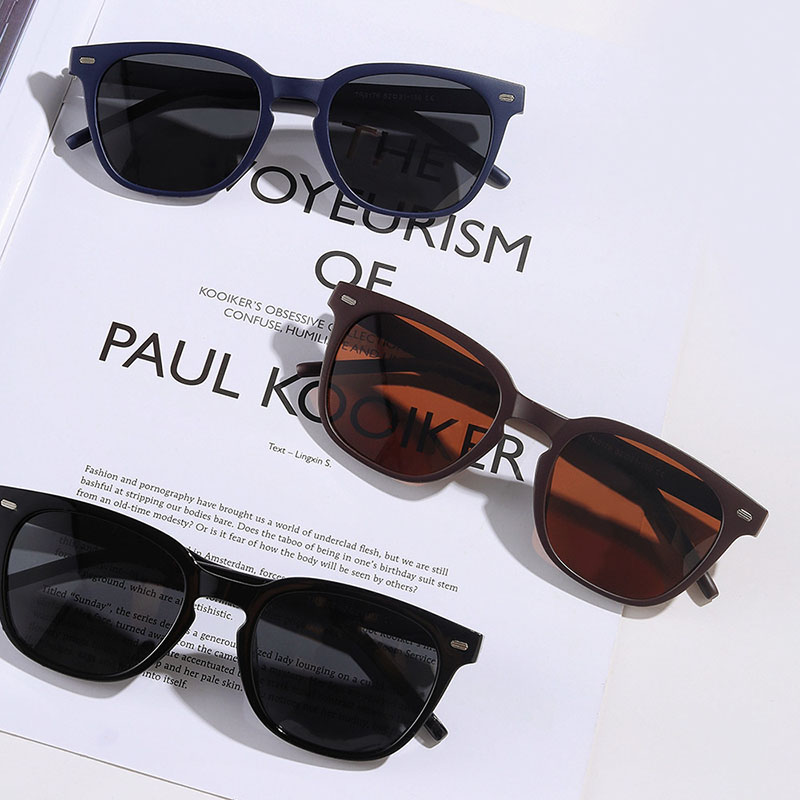 Polarized Rivet Square Retro Black Sunglasses Manufacturer