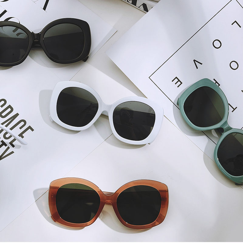 Round Large Frame Retro Sunglasses Macaroon Cream Color Trend Sunglasses Distributor