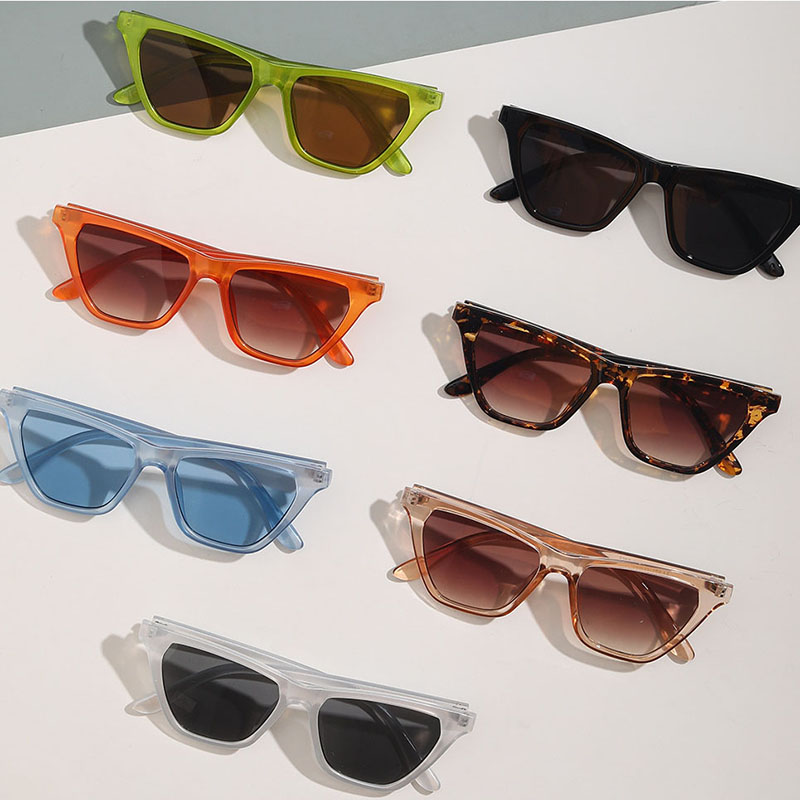 Color Small Box Retro Tortoiseshell Frame Sunglasses Pointed Corner ...