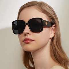 Square Tortoiseshell Large Frame Retro Pink Lens Sunglasses Sunglasses Manufacturer