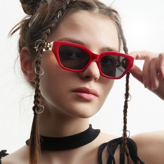 Square Chain Feet Personality Hip-hop Retro Tortoiseshell Frame Sunglasses Manufacturer