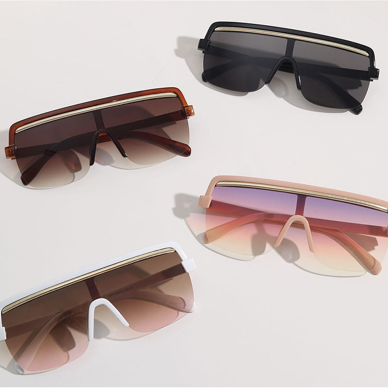 Conjoined Lens Gradient Color Diamond Retro Square Large Frame Sunglasses Manufacturer