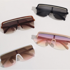 Conjoined Lens Gradient Color Diamond Retro Square Large Frame Sunglasses Manufacturer