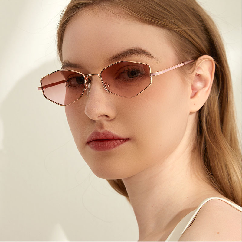 Polygon Small Frame Gradient Metal Frame Korean Trend Sunglasses Manufacturer