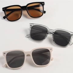Square Large Frame Hip-hop Rivets Transparent Color Frame Sunglasses Popular Manufacturer