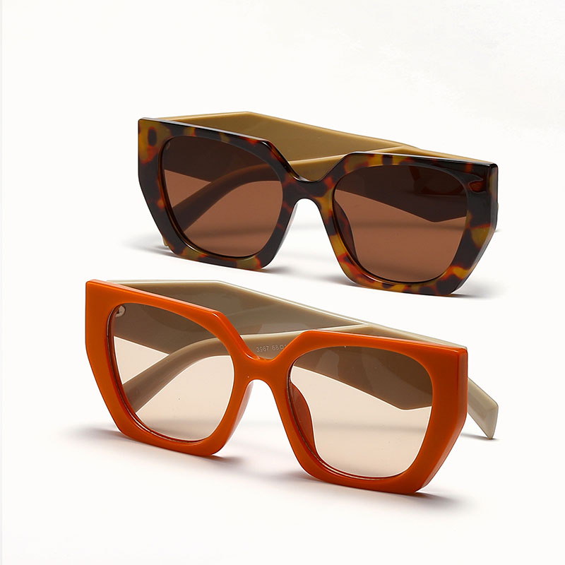 Square Irregular Color Blocking Retro Jelly Color Sunglasses Manufacturer