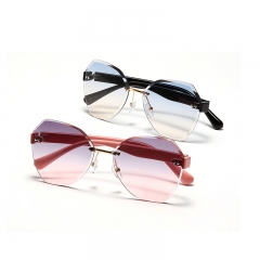 Polygonal Rimless Diamond Slices Colorful Metal Sunglasses Manufacturer