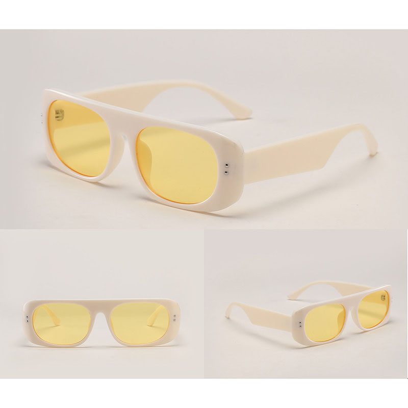 Square Technology Sense Transparent Even Frame Colorful Rivets Sunglasses Sunglasses Manufacturer
