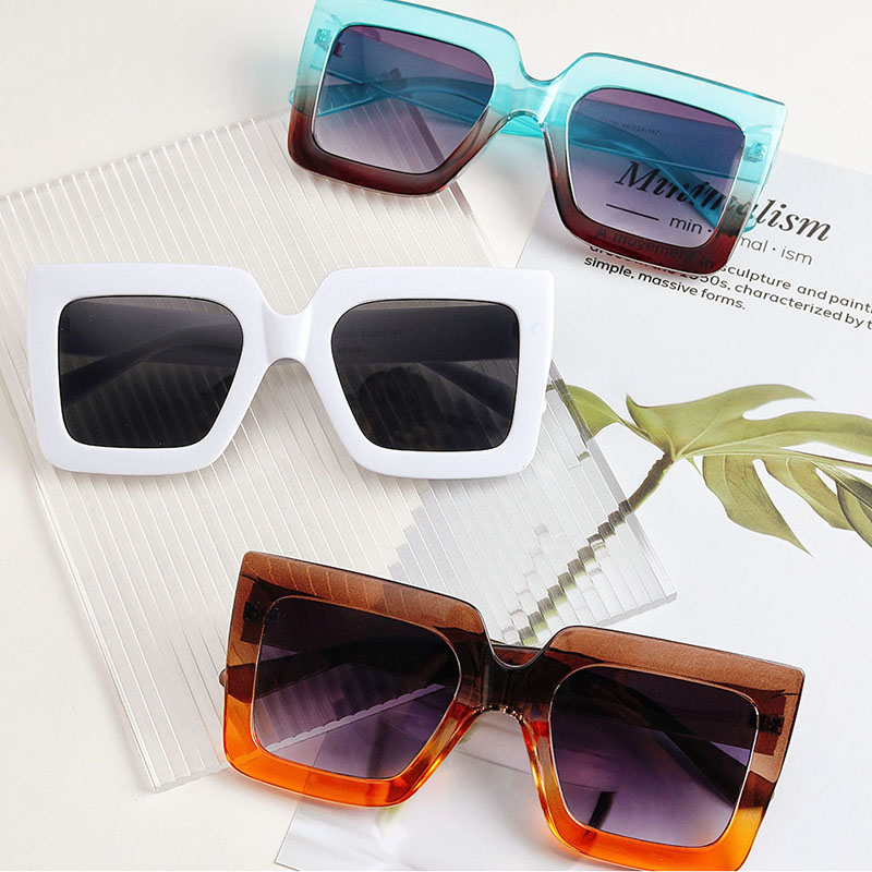 Square Large Frame Gradient Frame Colored Sunglasses Retro Sunglasses Beach Manufacturer