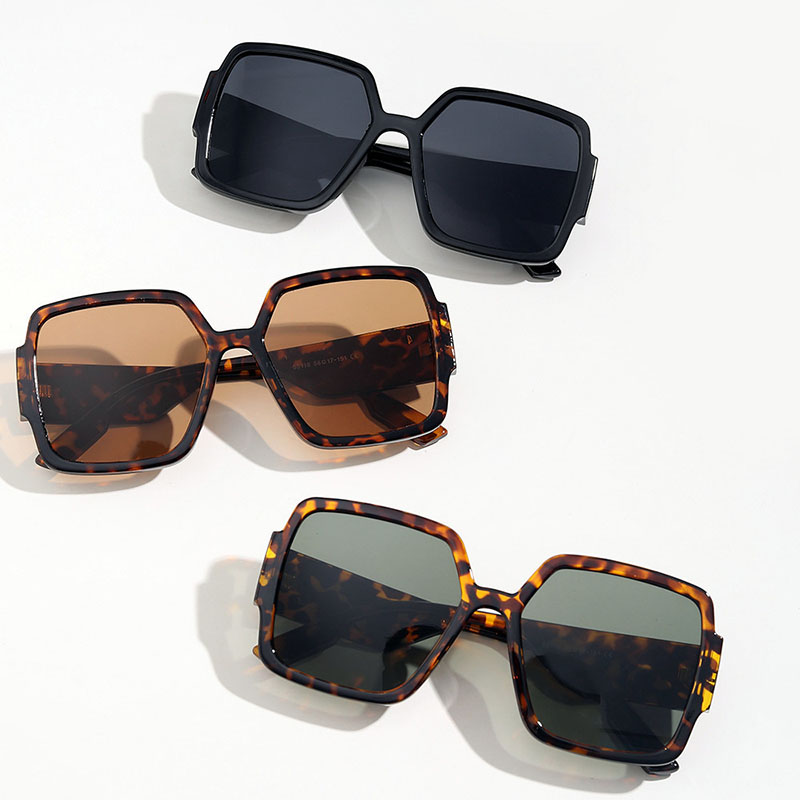 Square Large Frame Polygonal Tortoiseshell Frame Big Face Thin Sunglasses Manufacturer