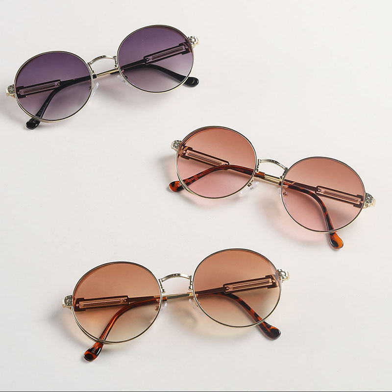 Metal Round Small Frame Gradient Color Section Sunglasses Manufacturer