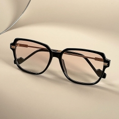Square Big Frame Personality Black Simple Light Color Lens Sunglasses Popular Manufacturer