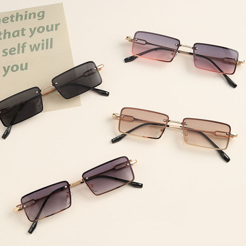 Square Small Frame Gradient Retro Diamond Popular Sunglasses Manufacturer
