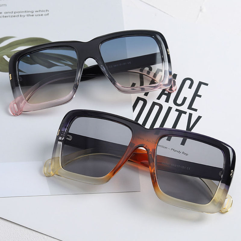 Autumn Square Gradient Color Large Frame  Sunglasses Manufacturer