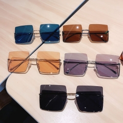 Uv Protection Marine Piece Oversized Frame Rimless Square Teal Sunglasses Fashion Glasses Tide Distributor